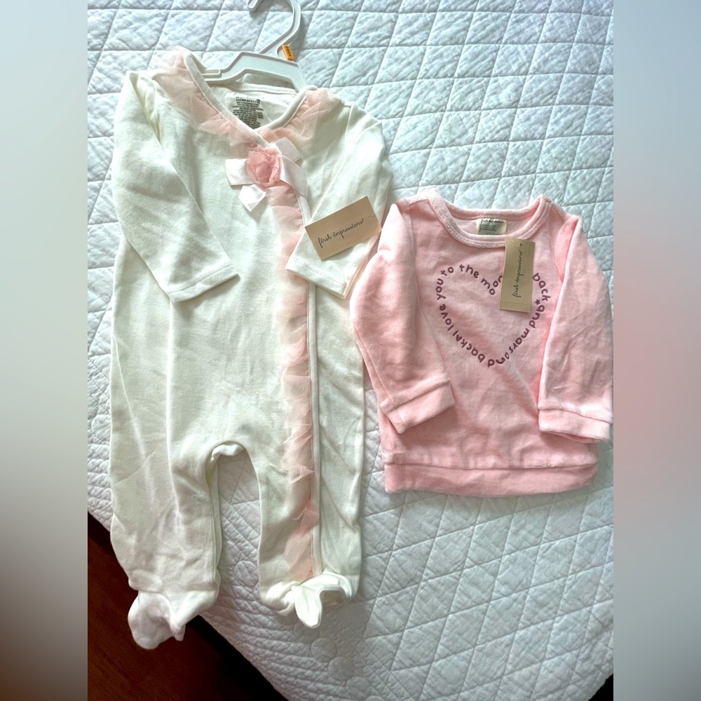 First Impressions Kids Matching Set - Pink and White